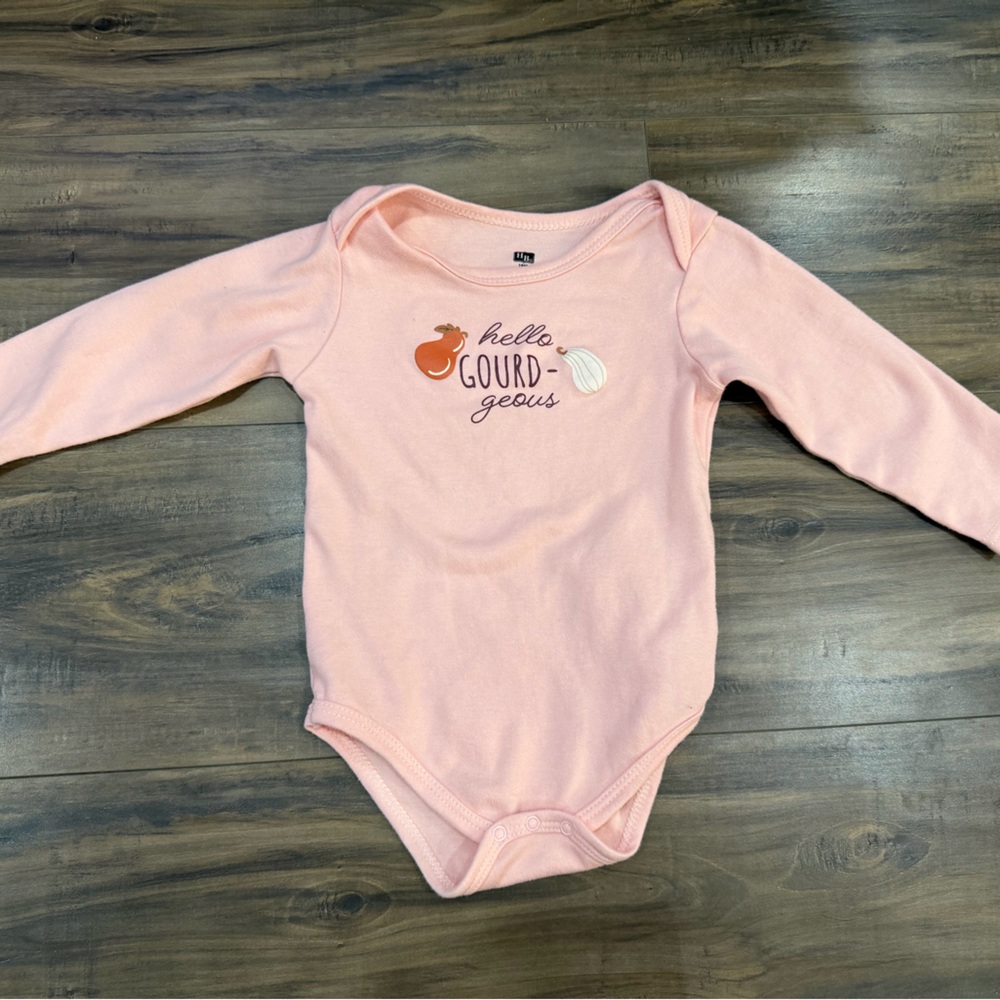 Pink Long Sleeve Baby Onesie